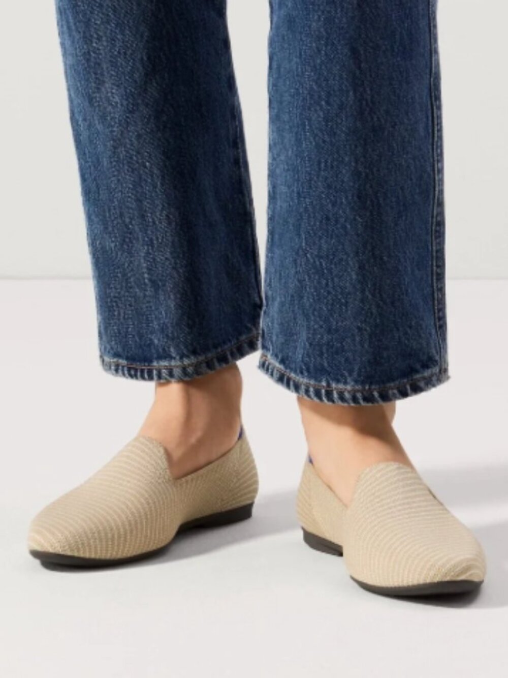 Rothy's The Almond Loafer Flats in 'Chai Twill' Tan Size 8.5
